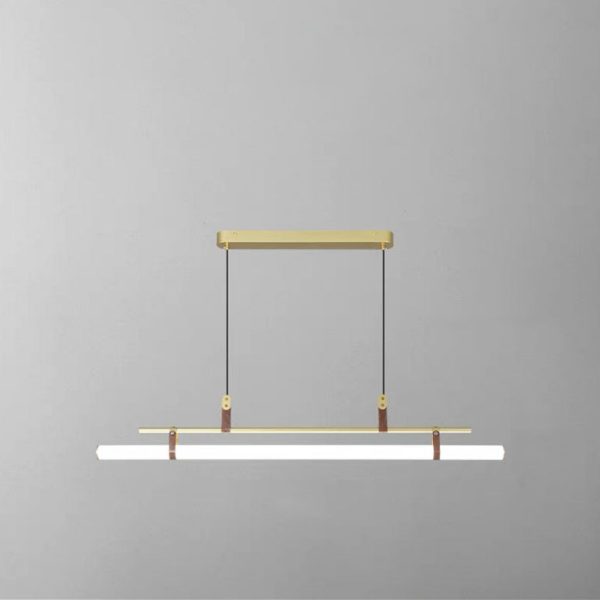 Nordic Minimalist Long Strip Leather LED Island Light Chandelier - Image 8