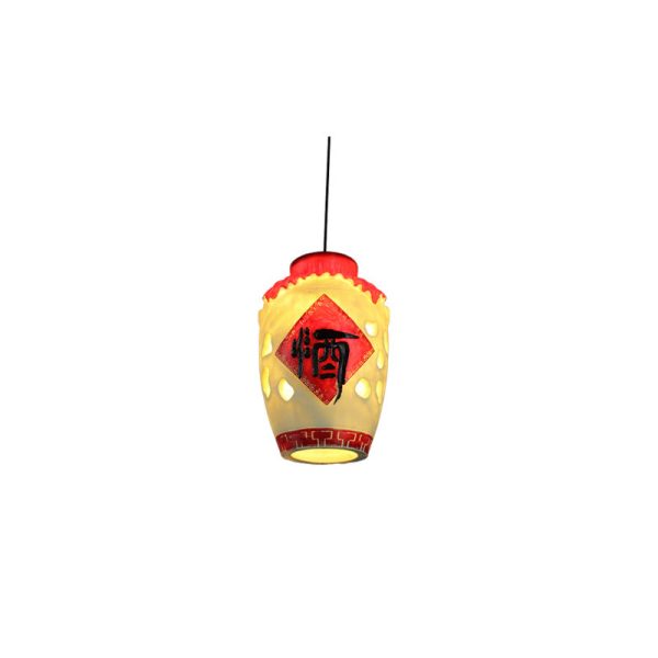 Contemporary Creative Resin Wine Barrel Design 1-Light Pendant Light For Dining Room - Image 14