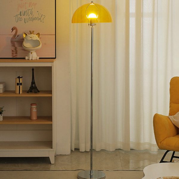 Nordic Vintage Acrylic Clear Dome LED Standing Floor Lamp - Image 3