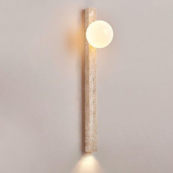 Traditional Japanese Long Strip Yellow Travertine 2-Lights For Hallway - Image 17