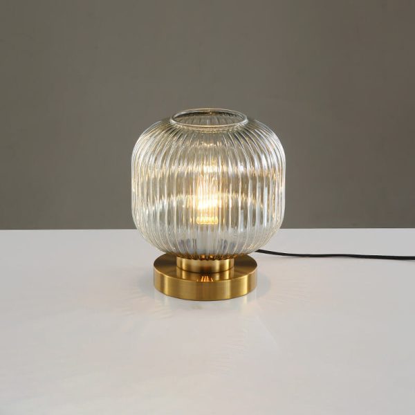 Nordic Striped Glass Oval Design 1-Light Table Lamp - Image 4