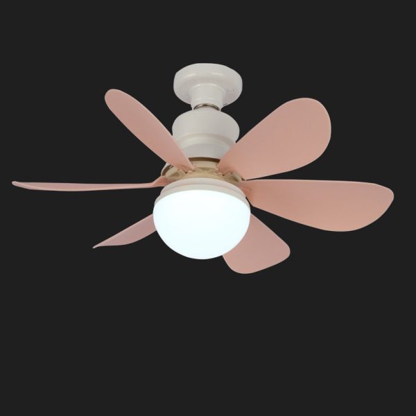 Contemporary Creative PC ABS Nylon Acrylic Flower LED Semi-Flush Mount Ceiling Fan Light For Living Room - Image 6