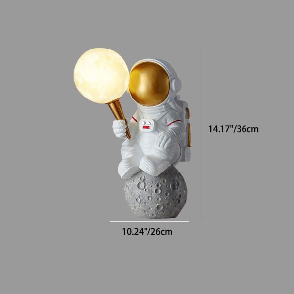 Contemporary Creative Cartoon Astronaut Resin ABS 1-Light Wall Sconce Lamp For Bedroom - Image 5