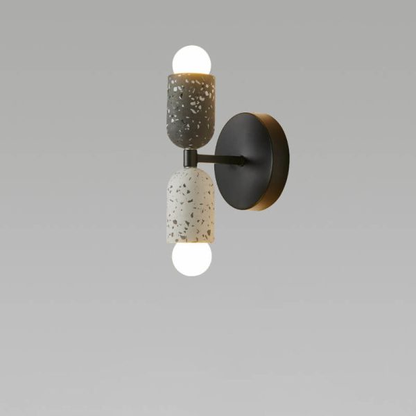 Modern Japanese Wabi-Sabi Iron Cement 2-Light Wall Sconce Lamp - Image 11
