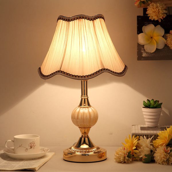 Nordic Vintage Floral Glass Fabric 1-Light Table Lamp - Image 30