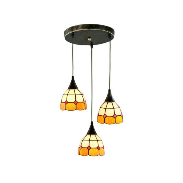 Tiffany Stained Glass Bell 3-Light Island Light Chandelier - Image 6