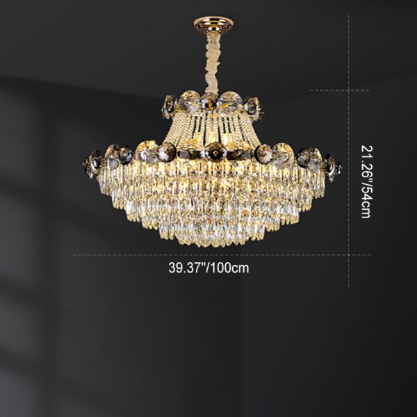 Contemporary Luxury Half Round Ball Crystal Iron 8/10/11/14/17/24 Light Chandelier For Living Room - Image 9