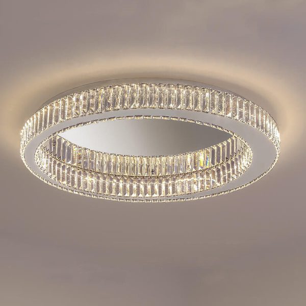 Modern Round Flush Mount Lighting Crystal LED Ceiling Light - Image 6