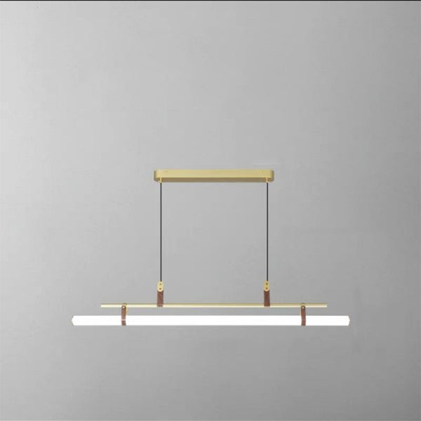 Nordic Minimalist Long Strip Leather LED Island Light Chandelier - Image 10