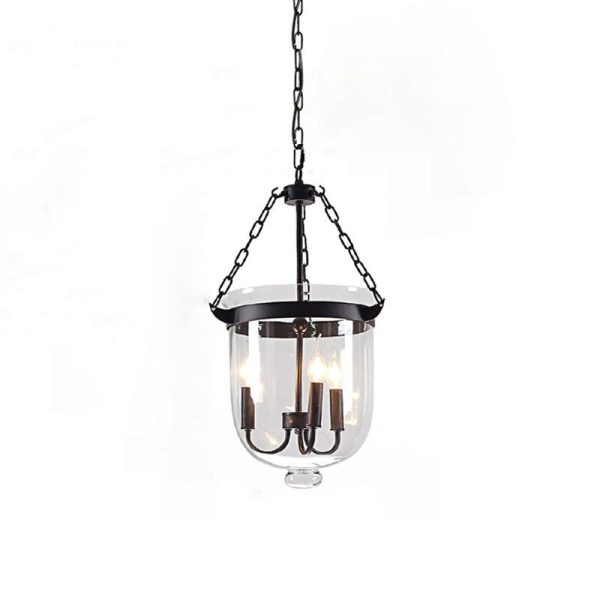 Traditional Rustic Round Glass Bucket Iron Candelabra 3-Light Chandelier For Living Room - Image 27