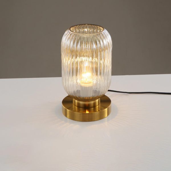 Nordic Striped Glass Oval Design 1-Light Table Lamp - Image 3