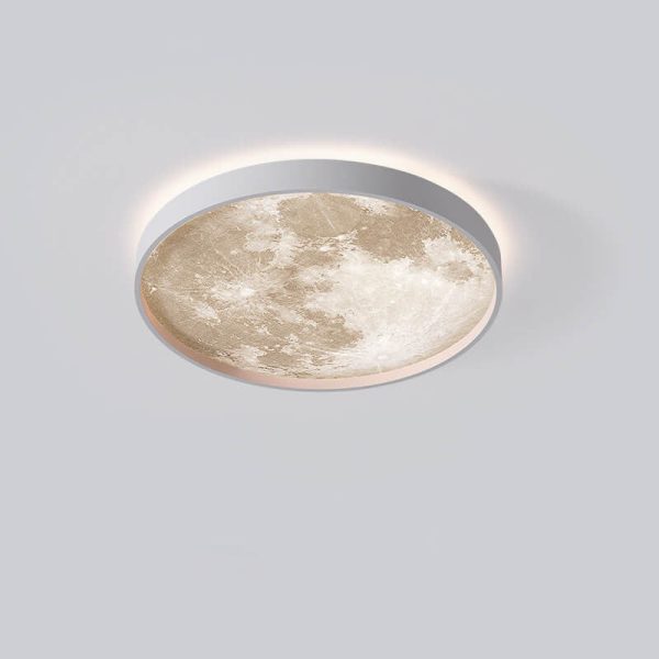 Nordic Creative Moon Round LED Flush Mount Ceiling Light - Image 17