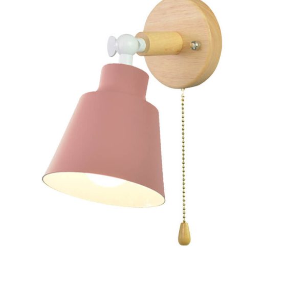 Nordic Minimalist Macaron Solid Color Rotatable Wood 1-Light Wall Sconce Lamp - Image 11