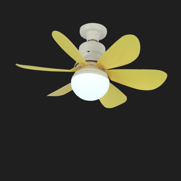 Contemporary Creative PC ABS Nylon Acrylic Flower LED Semi-Flush Mount Ceiling Fan Light For Living Room - Image 7