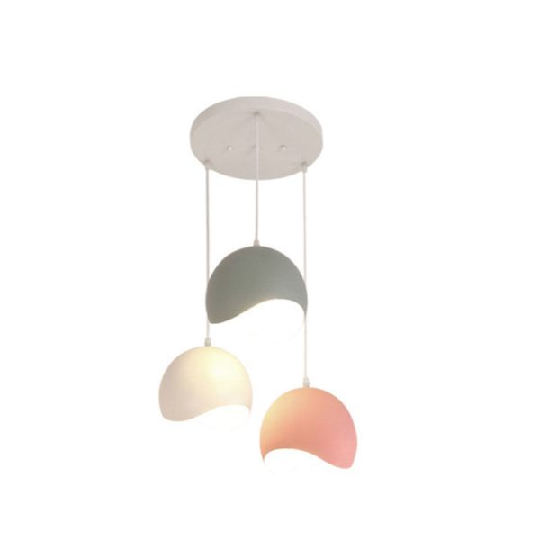 Nordic Solid Color Aluminum Round Dome 1/3 Light Island Light Chandelier - Image 11