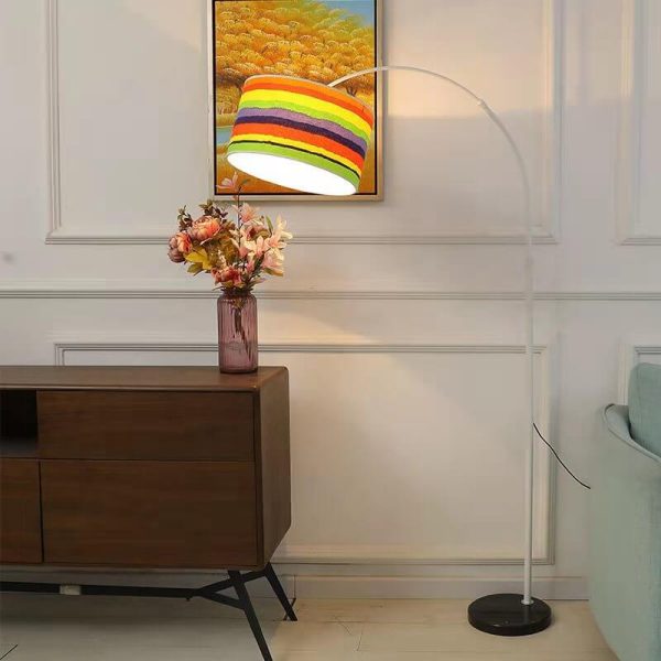Nordic Creative Fabric Column Shade Fishing Rod 1-Light Standing Floor Lamp - Image 14