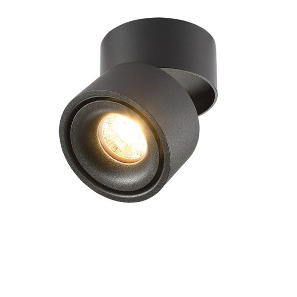 Modern Minimalist Cylinder Adjustable Angle Aluminum LED Flush Mount Ceiling Light For Living Room - Image 16