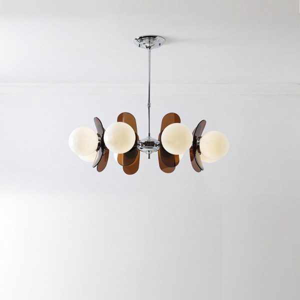 Modern Mid-Century Acrylic Magic Bean Glass Shade 3/5/6/8-Light Chandelier For Living Room - Image 15