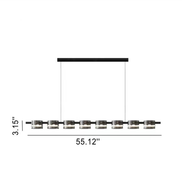 Modern Minimalist Glass Cylindrical Shade Bar LED Chandelier - Image 10