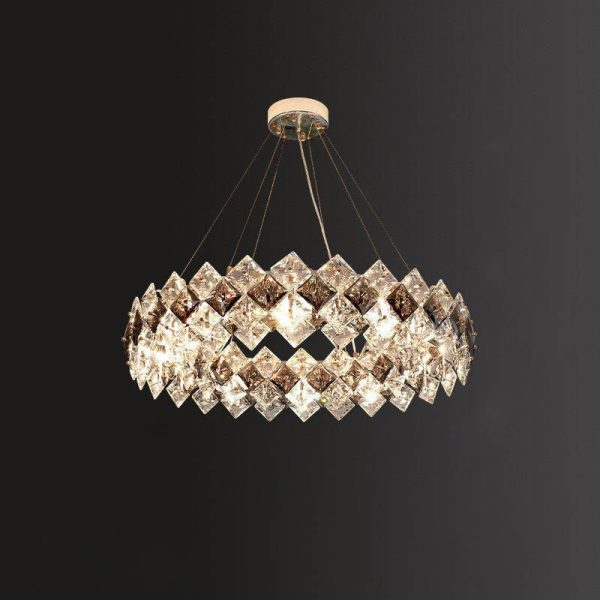 Contemporary Luxury Crystal Diamond Circle Plated Hardware 5/6/7/8/10/14 Light Chandelier For Living Room - Image 20