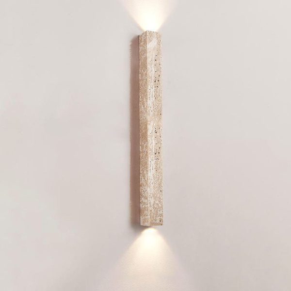 Traditional Japanese Long Strip Yellow Travertine 2-Lights For Hallway - Image 18