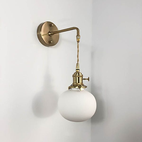 Japanese Retro Minimalist Cylinder Oval Brass Lucite 1-Light Wall Sconce Lamp - Image 23