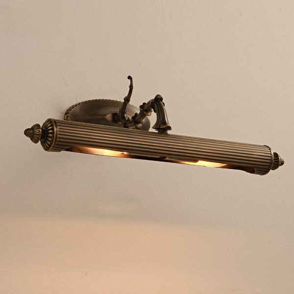 French Antique Copper Cylindrical 2-Light Mirror Front Wall Sconce Lamp - Image 4