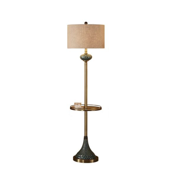 European Light Luxury With Plate Ceramic Hardware Fabric 1-Light Standing Floor Lamp - Image 9