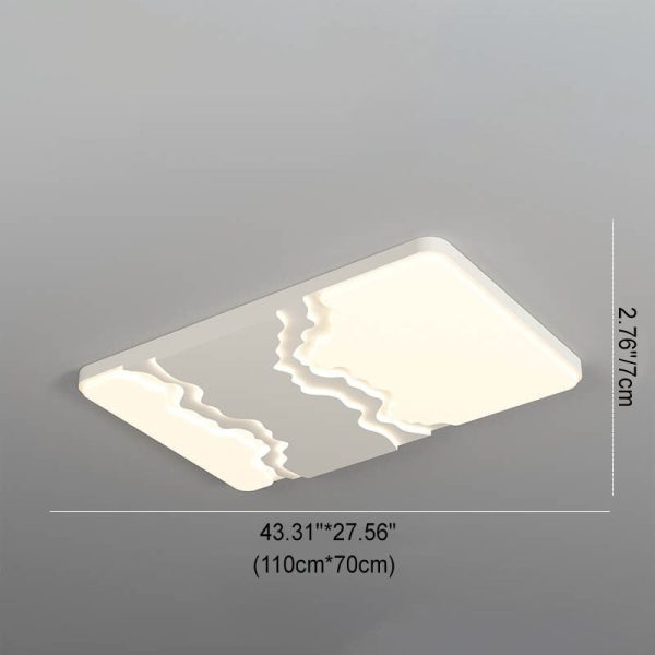 Modern Minimalist Creative Acrylic Wave LED Flush Mount Ceiling Light - Image 7