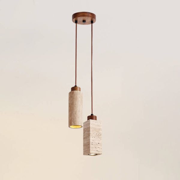 Japanese Wabi-sabi Solid Wood Stone 1/2/3-Light Island Light Chandelier - Image 4