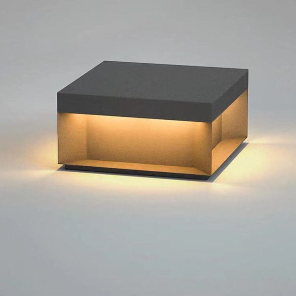 Solar Modern Simple Glass Cuboid LED Outdoor Landscape Light - Image 4