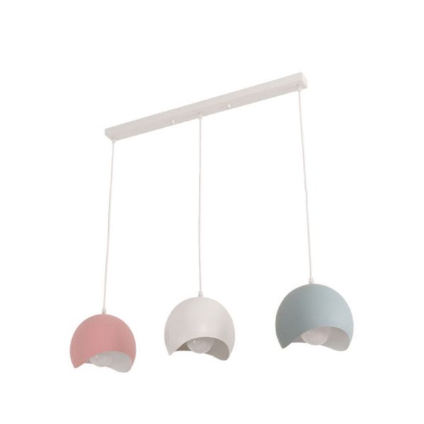 Nordic Solid Color Aluminum Round Dome 1/3 Light Island Light Chandelier - Image 12