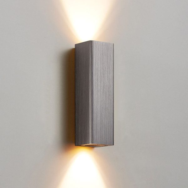 Nordic Minimalist Brushed Aluminum Rectangular Column LED Wall Sconce Lamp - Image 21