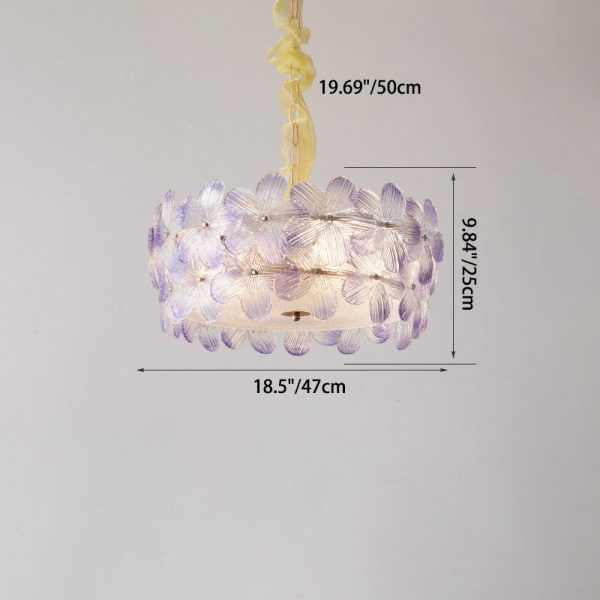 Modern Art Deco Cinquefoil Spherical Cylindrical Glass Iron 6/8 Light Chandelier For Living Room - Image 5