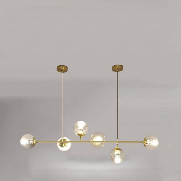 Nordic Minimalist Colorful Orb Hardware Glass 6-Light Island Light Chandelier - Image 16