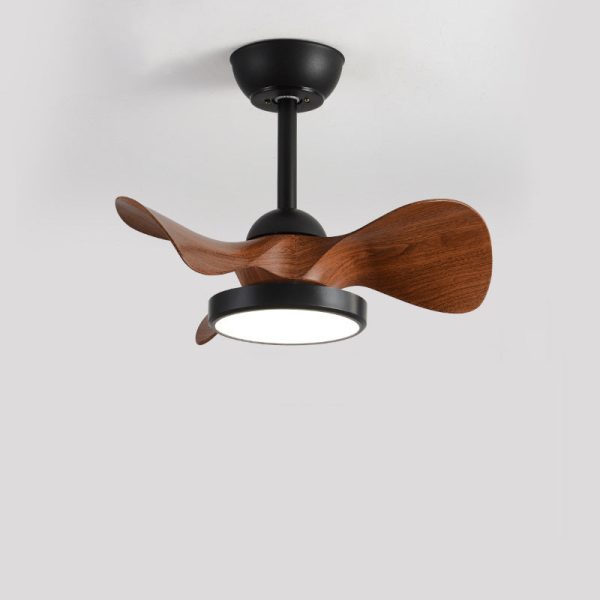 Contemporary Retro Round Acrylic ABS LED Downrods Ceiling Fan Light For Bedroom - Image 7