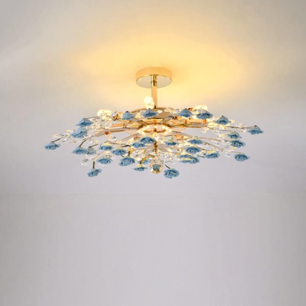 Modern Luxury Rose Iron Ceramic Crystal 6/7/8 Light Chandelier - Image 22