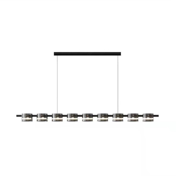 Modern Minimalist Glass Cylindrical Shade Bar LED Chandelier - Image 18