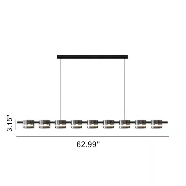 Modern Minimalist Glass Cylindrical Shade Bar LED Chandelier - Image 14
