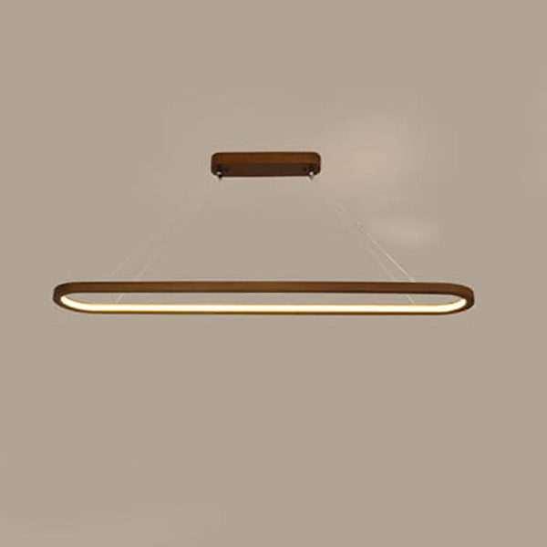 Modern Chinese Solid Wood Round Ring Frame Island Light LED Chandelier - Image 4
