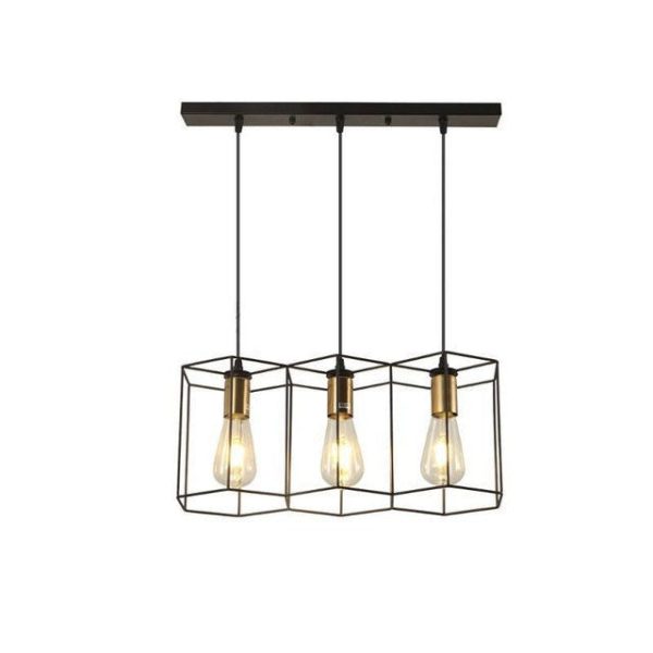 Industrial Vintage Geometric Frame Iron 3/5 Light Island Light Chandelier - Image 15