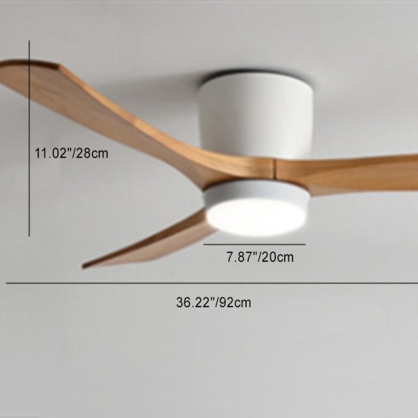 Contemporary Scandinavian Copper Wood Acrylic Fan LED Semi-Flush Mount Ceiling Fan Light For Living Room - Image 2