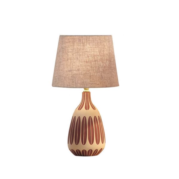 Nordic Vertical Pattern Ceramic Fabric 1-Light Table Lamp - Image 7