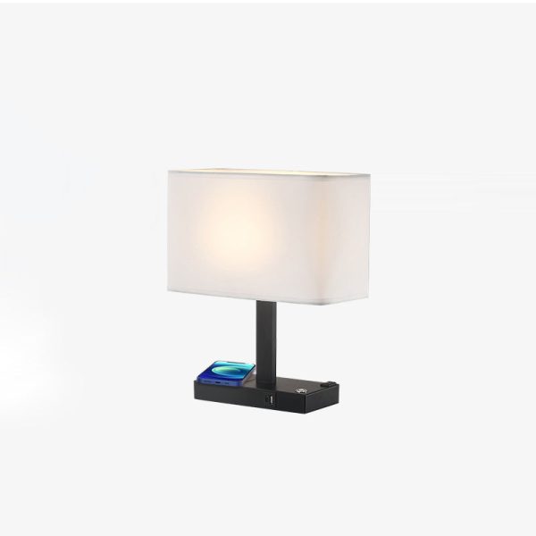Modern Minimalist Rectangular Cloth Iron 1-Light Table Lamp For Living Room - Image 17