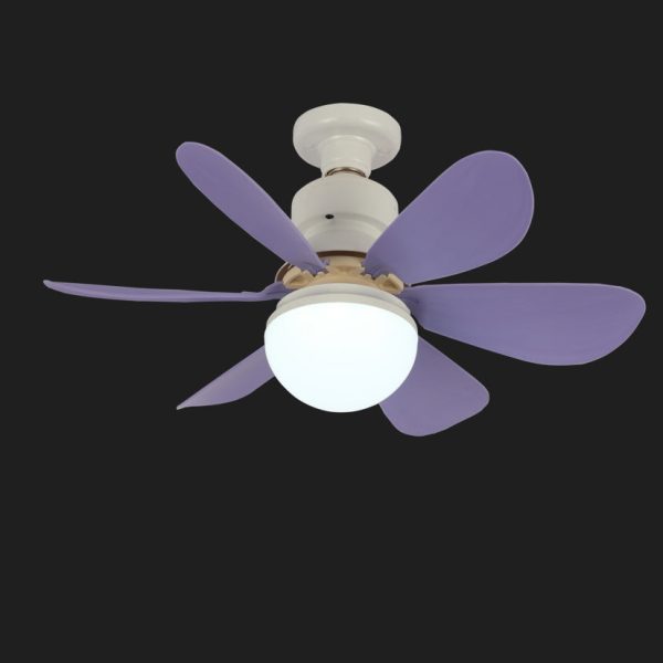 Contemporary Creative PC ABS Nylon Acrylic Flower LED Semi-Flush Mount Ceiling Fan Light For Living Room - Image 9