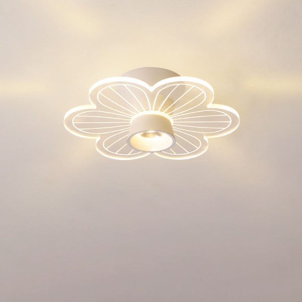 Modern Minimalist Round Rose Flower Iron Acrylic LED Flush Mount Ceiling Light For Living Room - Image 17