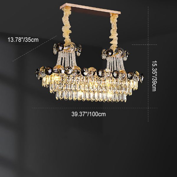 Contemporary Luxury Half Round Ball Crystal Iron 8/10/11/14/17/24 Light Chandelier For Living Room - Image 7