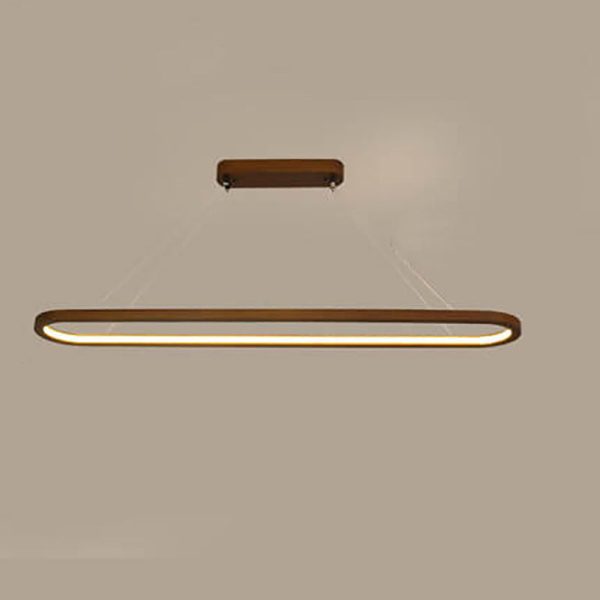 Modern Chinese Solid Wood Round Ring Frame Island Light LED Chandelier - Image 12