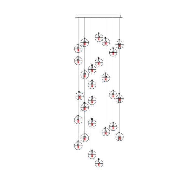 Modern Luxury Staircase Crystal Orb Ball Shade LED Loft Chandelier - Image 28