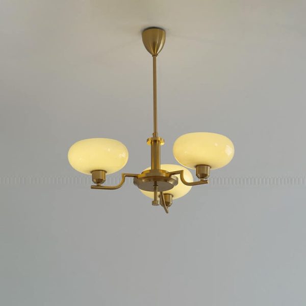 Nordic Vintage Milk White Glass Dome Chrome 3/5 Light Chandelier - Image 6